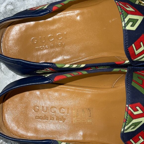 Gucci Canvas Mr. Porter Cube Horsebit Brixton Loafers Blue 8 G or 8.5 US 42 EUR - Picture 11 of 12